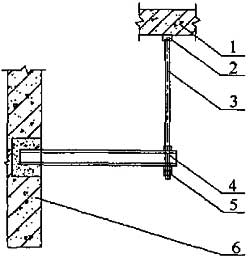 图13 支架一端固定一端悬吊安装示意