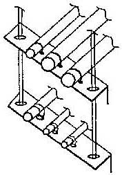 图25 水管多管道垂直分层共用悬吊架示意